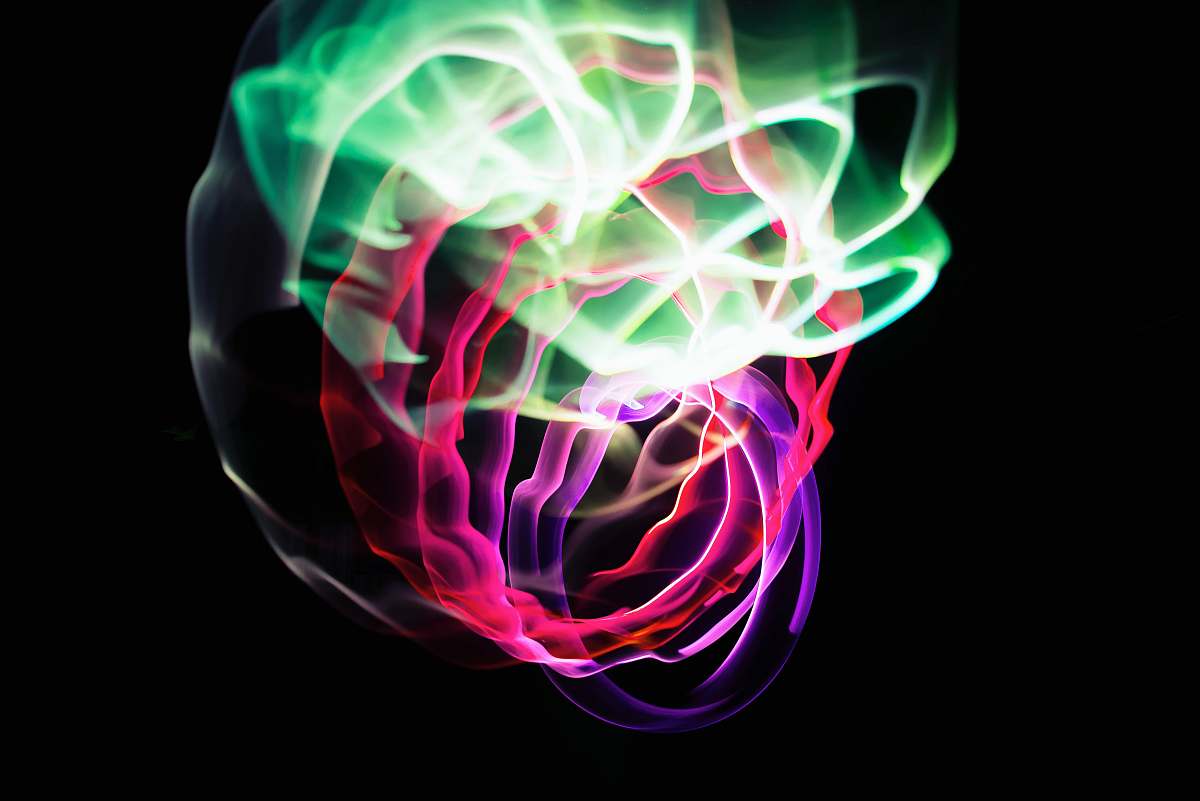 north carolina green, red, and purple optical illustration light